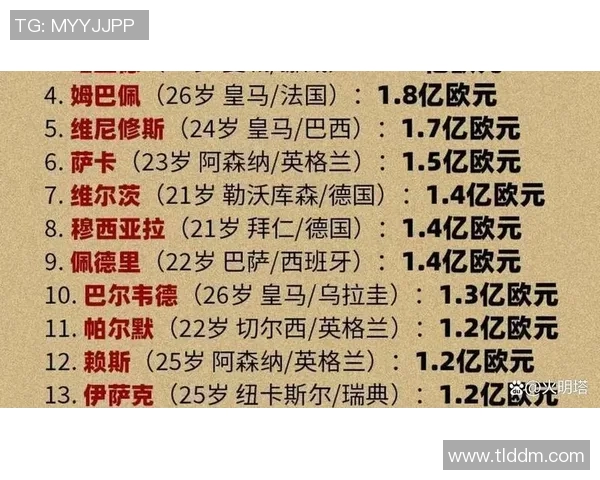 全球足球明星市场价值排行榜揭示顶级球员的身价与潜力分析